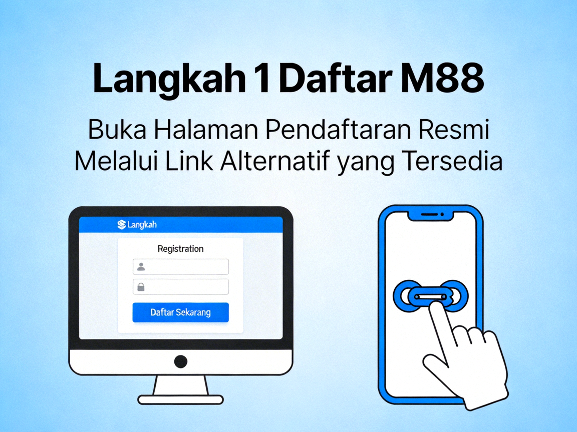 Langkah 1 Daftar M88 - Buka Halaman Pendaftaran Resmi Melalui Link Alternatif yang Tersedia